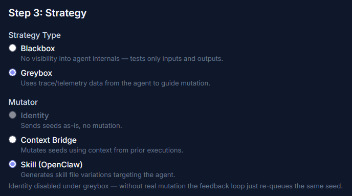 Choosing between blackbox and greybox testing strategies